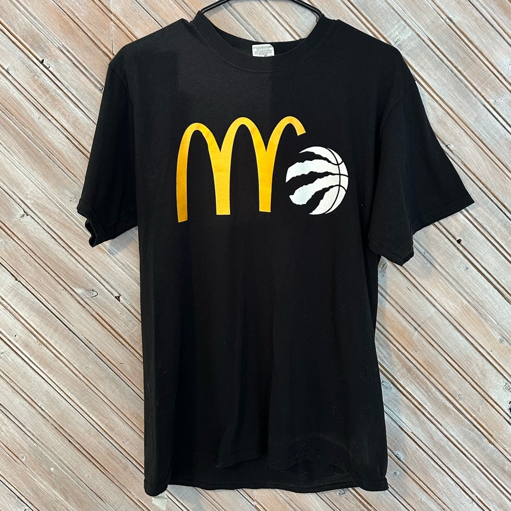 McDonald’s Toronto Raptors Promo Black Everyday Cotton T-Shirt Tee Short Sleeve